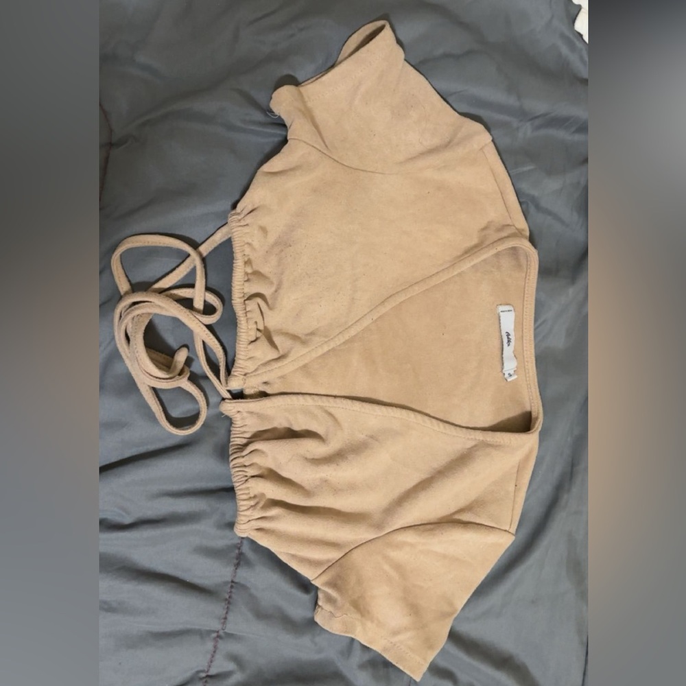 Tan Wrap Crop Top